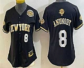 Women's New York Knicks #8 OG Anunoby Black Gold 2026 Finals Eastern Conference Champions Patch Stitched Baseball Jersey,baseball caps,new era cap wholesale,wholesale hats