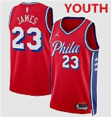 Youth Philadelphia 76ers #23 LeBron James Red 2026 Statement Edition Stitched Jersey Dzhi,baseball caps,new era cap wholesale,wholesale hats