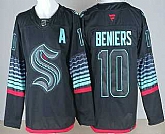 Men's Seattle Kraken #10 Matty Beniers Black Alternate Stitched Jersey,baseball caps,new era cap wholesale,wholesale hats