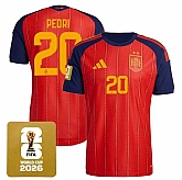 Men's Spain Team #20 Pedri Red 2026 World Cup Home Soccer Jersey,baseball caps,new era cap wholesale,wholesale hats
