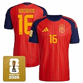 Men's Spain Team #16 Rodrigo Red 2026 World Cup Home Soccer Jersey,baseball caps,new era cap wholesale,wholesale hats