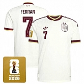 Men's Spain Team #7 Ferran White 2026 World Cup Away Soccer Jersey,baseball caps,new era cap wholesale,wholesale hats