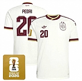 Men's Spain Team #20 Pedri White 2026 World Cup Away Soccer Jersey,baseball caps,new era cap wholesale,wholesale hats