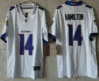 Women's Baltimore Ravens #14 Kyle Hamilton Limited White Vapor FUSE Jersey,We sell and wholesale Women's Baltimore Ravens #14 Kyle Hamilton Limited White Vapor FUSE Jersey on line form chian!