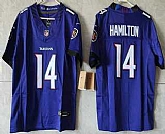Women's Baltimore Ravens #14 Kyle Hamilton Limited Purple Vapor FUSE Jersey,baseball caps,new era cap wholesale,wholesale hats