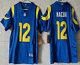 Women's Los Angeles Rams #12 Puka Nacua Limited Blue FUSE Vapor Jersey,baseball caps,new era cap wholesale,wholesale hats