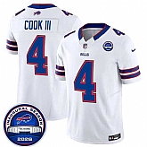 Men's Buffalo Bills #4 James Cook III White F.U.S.E. 2026 Inaugural Season at Highmark Stadium Stitched Jersey Dzhi,baseball caps,new era cap wholesale,wholesale hats