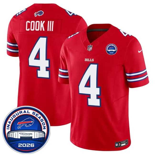 Men's Buffalo Bills #4 James Cook III Red F.U.S.E. 2026 Inaugural Season at Highmark Stadium Stitched Jersey Dzhi,We sell and wholesale Men's Buffalo Bills #4 James Cook III Red F.U.S.E. 2026 Inaugural Season at Highmark Stadium Stitched Jersey Dzhi on line form chian!