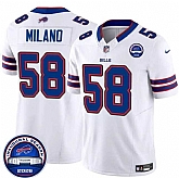 Men's Buffalo Bills #58 Matt Milano White F.U.S.E. 2026 Inaugural Season at Highmark Stadium Stitched Jersey Dzhi,baseball caps,new era cap wholesale,wholesale hats