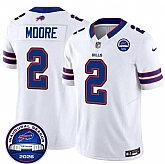 Men's Buffalo Bills #2 D.J. Moore White F.U.S.E. 2026 Inaugural Season at Highmark Stadium Patch Stitched Jersey Dzhi,baseball caps,new era cap wholesale,wholesale hats