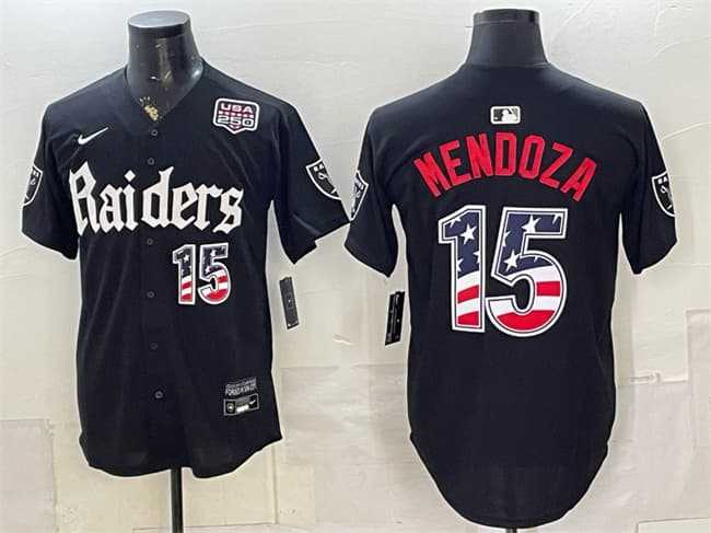 Men's Las Vegas Raiders #15 Fernando Mendoza Black USA 250 Fourth of July 'Gothic Sin City Shadows Edition' Vapor Limited Stitched Baseball Jersey Dzhi,We sell and wholesale Men's Las Vegas Raiders #15 Fernando Mendoza Black USA 250 Fourth of July 'Gothic Sin City Shadows Edition' Vapor Limited Stitched Baseball Jersey Dzhi on line form chian!