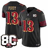 Men's San Francisco 49ers #13 Brock Purdy Black 80th Anniversary Patch Rivalries 2026 F.U.S.E. Vapor Untouchable Limited Stitched Jersey Dzhi,baseball caps,new era cap wholesale,wholesale hats