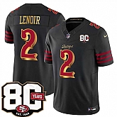 Men's San Francisco 49ers #2 Deommodore Lenoir Black 80th Anniversary Patch Rivalries 2026 F.U.S.E. Vapor Untouchable Limited Stitched Jersey Dzhi,baseball caps,new era cap wholesale,wholesale hats