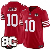 Men's San Francisco 49ers #10 Mac Jones Red 80th Anniversary Patch 2026 F.U.S.E. Vapor Untouchable Limited Stitched Jersey Dzhi,baseball caps,new era cap wholesale,wholesale hats