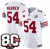 Men's San Francisco 49ers #54 Fred Warner White 80th Anniversary Patch And 4-Star C Patch 2026 F.U.S.E. Vapor Untouchable Limited Stitched Jersey Dzhi,baseball caps,new era cap wholesale,wholesale hats