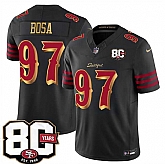 Men's San Francisco 49ers #97 Nick Bosa Black 80th Anniversary Patch Rivalries 2026 F.U.S.E. Vapor Untouchable Limited Stitched Jersey Dzhi
