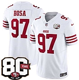 Men's San Francisco 49ers #97 Nick Bosa White 80th Anniversary Patch 2026 F.U.S.E. Vapor Untouchable Limited Stitched Jersey Dzhi
