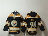 Men's Pittsburgh Steelers #90 T. J. Watt Black Ageless Must-Have Lace-Up Pullover Hoodie,baseball caps,new era cap wholesale,wholesale hats