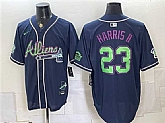 Men's Atlanta Braves #23 Michael Harris II Navy Galaxy With Outkast Patch Vapor Limited Stitched Jersey Dzhi,baseball caps,new era cap wholesale,wholesale hats