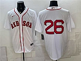 Men's Boston Red Sox #26 Wade Boggs White No Name Cool Base Stitched Jersey,baseball caps,new era cap wholesale,wholesale hats