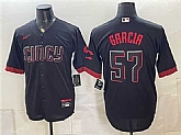 Men's Cincinnati Reds #57 Julian Garcia Black City Connect Cool Base Stitched Jersey Dzhi,baseball caps,new era cap wholesale,wholesale hats