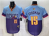 Men's Colorado Rockies #15 Hunter Goodman Purple Light Blue 2025 City Connect Limited Stitched Jersey Dzhi,baseball caps,new era cap wholesale,wholesale hats