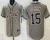Men's Detroit Tigers #15 Max Clark Grey Cool Base Jersey,baseball caps,new era cap wholesale,wholesale hats
