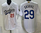 Men's Los Angeles Dodgers #29 Tarik Skubal White 2026 Gold Collection Stadium Jersey,baseball caps,new era cap wholesale,wholesale hats