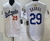 Men's Los Angeles Dodgers #29 Tarik Skubal White Gold 9x B2B Champs Collection Limited Jersey,baseball caps,new era cap wholesale,wholesale hats