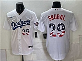 Men's Los Angeles Dodgers #29 Tarik Skubal White USA 250 Fourth of July Home Stitched Jersey Dzhi,baseball caps,new era cap wholesale,wholesale hats