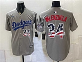 Men's Los Angeles Dodgers #34 Fernando Valenzuela Gray USA 250 Fourth of July Stitched Jersey Dzhi,baseball caps,new era cap wholesale,wholesale hats