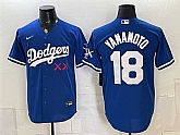 Men's Los Angeles Dodgers x KAWS #18 Yoshinobu Yamamoto Royal Vapor Premier Limited Stitched Jersey,baseball caps,new era cap wholesale,wholesale hats