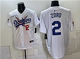 Men's Los Angeles Dodgers x One Piece #2 Zoro White Vapor Premier Limited Stitched Jersey Dzhi,baseball caps,new era cap wholesale,wholesale hats