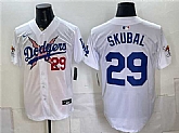 Men's Los Angeles Dodgers x One Piece #29 Tarik Skubal White Vapor Premier Limited Jersey Dzhi,baseball caps,new era cap wholesale,wholesale hats