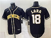 Men's Milwaukee Brewers #18 Luis Lara 2026 Fashion Replica Black Out Stitched Jersey,baseball caps,new era cap wholesale,wholesale hats