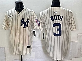 Men's New York Yankees #3 Babe Ruth Cream 2026 Field of Dreams Stadium Stitched Jersey1,baseball caps,new era cap wholesale,wholesale hats