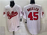 Men's Philadelphia Phillies #45 Zack Wheeler White 2026 Field of Dreams Stadium Stitched Jersey,baseball caps,new era cap wholesale,wholesale hats