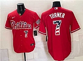 Men's Philadelphia Phillies #7 Trea Turner Red USA 250 Fourth of July Home Stitched Jersey Dzhi,baseball caps,new era cap wholesale,wholesale hats