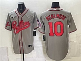 Men's Philadelphia Phillies #10 J.T. Realmuto Gray 2026 Field of Dreams Stadium Stitched Jersey,baseball caps,new era cap wholesale,wholesale hats