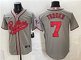 Men's Philadelphia Phillies #7 Trea Turner Gray 2026 Field of Dreams Stadium Stitched Jersey,baseball caps,new era cap wholesale,wholesale hats