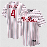 Men's Philadelphia Phillies #4 Luis Arraez White 2026 Cool Base Stitched Jersey Dzhi,baseball caps,new era cap wholesale,wholesale hats