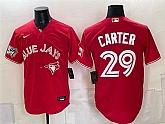 Men's Toronto Blue Jays #29 Joe Carter Red 50 Seasons Patch Stitched Jersey Dzhi,baseball caps,new era cap wholesale,wholesale hats