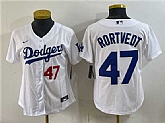 Women's Los Angeles Dodgers #47 Ben Rortvedt White Cool Base Stitched Jersey(Run Small),baseball caps,new era cap wholesale,wholesale hats