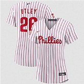 Women's Philadelphia Phillies #26 Chase Utley White 2026 Cool Base Stitched Jersey(Run Small) Dzhi,baseball caps,new era cap wholesale,wholesale hats