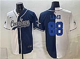 Men's Dallas Cowboys #88 CeeDee Lamb White Navy Split Stitched Jersey,baseball caps,new era cap wholesale,wholesale hats