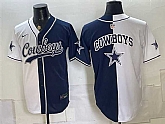 Men's Dallas Cowboys Team Big Logo White Navy Split Stitched Jersey,baseball caps,new era cap wholesale,wholesale hats