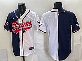 Men's Houston Texans Blank Navy White Split With Patch Cool Base Stitched Baseball Jersey,baseball caps,new era cap wholesale,wholesale hats