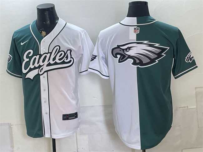 Men's Philadelphia Eagles Team Big Logo Green White Split Stitched Jersey,We sell and wholesale Men's Philadelphia Eagles Team Big Logo Green White Split Stitched Jersey on line form chian!
