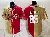Men's San Francisco 49ers #85 George kittle Gold Red Split Stitched Jersey,baseball caps,new era cap wholesale,wholesale hats
