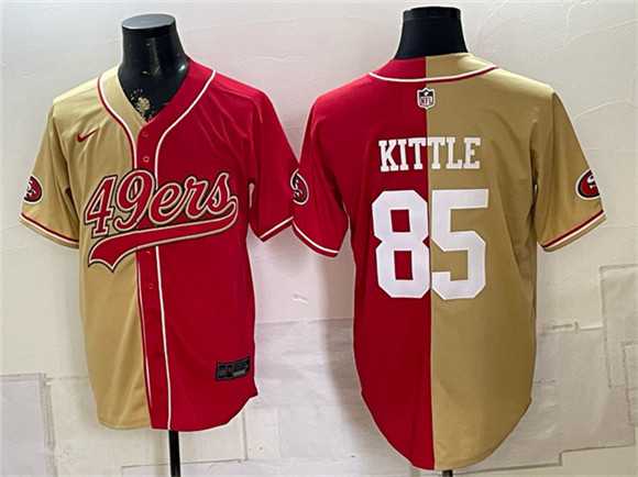 Men's San Francisco 49ers #85 George kittle Gold Red Split Stitched Jersey,We sell and wholesale Men's San Francisco 49ers #85 George kittle Gold Red Split Stitched Jersey on line form chian!